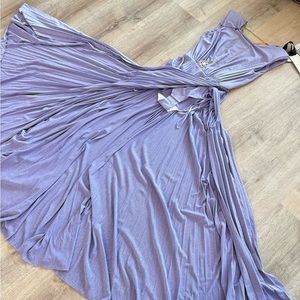 Elisabetta Franchi sexy shimmer lavander maxi dress | red carpet sleveless sizeS